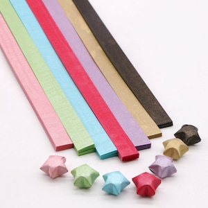 Shimmer Texture Origami Lucky Star Paper Strips DIY - Pack of 70 Strips