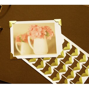 Gold Photo Corners Stickers - 3 Sheets 72pcs Scrapbooking Embellishment DIY Journal Stickers Diary Photo Album Self-Adhesive image 2