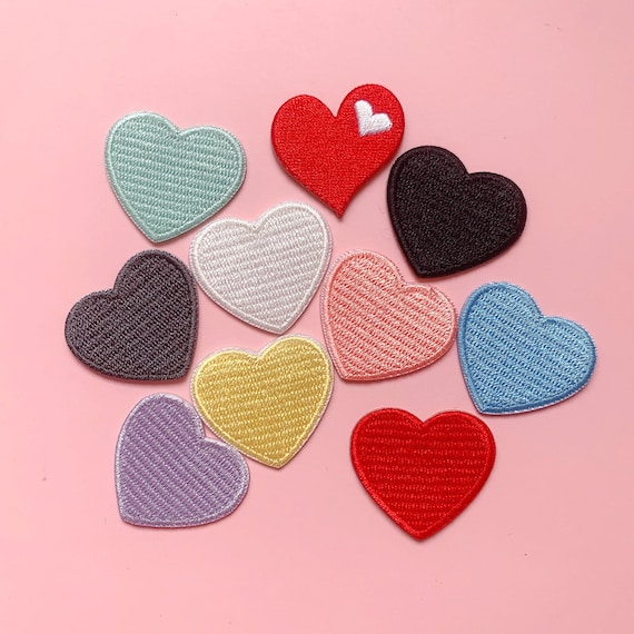 Toppe a cuore rosso per abbigliamento Punk ricamate termoadesive su distintivi strisce per vesti adesivi applicazioni toppa decorativa fai da te  15