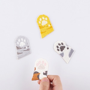 Cat Paw Embroidered Patches Self Adhesive Applique Shoes Backpack Decorating Clothes Accessory