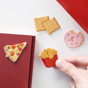Essen Bestickte Patches Chips Pizza Donut Keks Selbstklebend Aufnäher Applikation Schuhe Rucksack Dekorieren Kleidung Accessoire