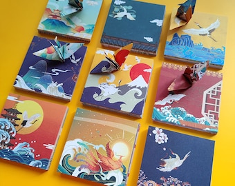 200 Blatt Traditioneller Chinesischer Stil Origami Quadratisches Papier Pack Für Origami Papier Projekt - 9,5 cm x 9,5 cm Hintergrundpapier