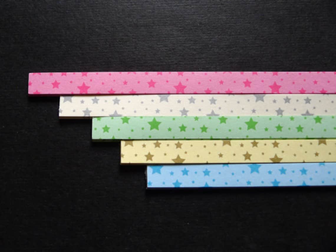 Origami Lucky Star Paper Strips Star on Star DIY Pack of 90 Etsy