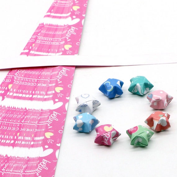 Origami Lucky Star Paper Strips Fresh Clover Mixed Designs Star