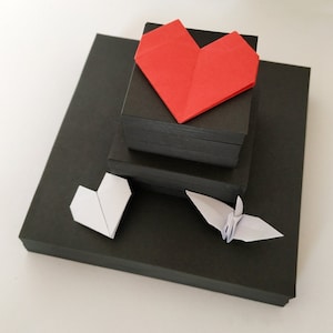 Confezione di carta quadrata Origami nera per gru di carta Origami pieghevole - Scegli la tua dimensione