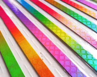 Tiras de papel Origami Lucky Star con efecto degradado nacarado de diamante para manualidades - Paquete de 90 tiras