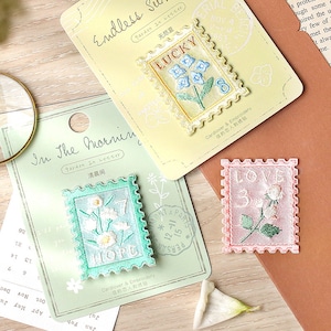 Flower Stamp Embroidered Patches Self Adhesive Patch Applique Shoes Backpack Decorating Clothes Accessory