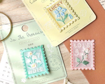 Flower Stamp Embroidered Patches Self Adhesive Patch Applique Shoes Backpack Decorating Clothes Accessory