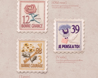 Retro Flower Stamp Embroidered Patches Self Adhesive Patch Applique Shoes Backpack Decorating Clothes Accessory