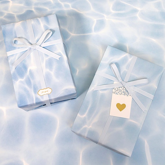Light Blue Ocean Wrapping PaperWedding Gift WrapWater Etsy