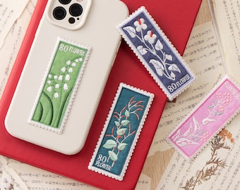 Retro Flower Stamp Embroidered Patches Self Adhesive Patch Applique Shoes Backpack Decorating Clothes Accessory