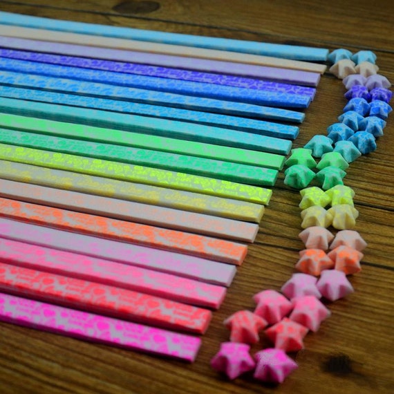Colorful Origami Lucky Star Paper Strips Folding Paper Ribbons