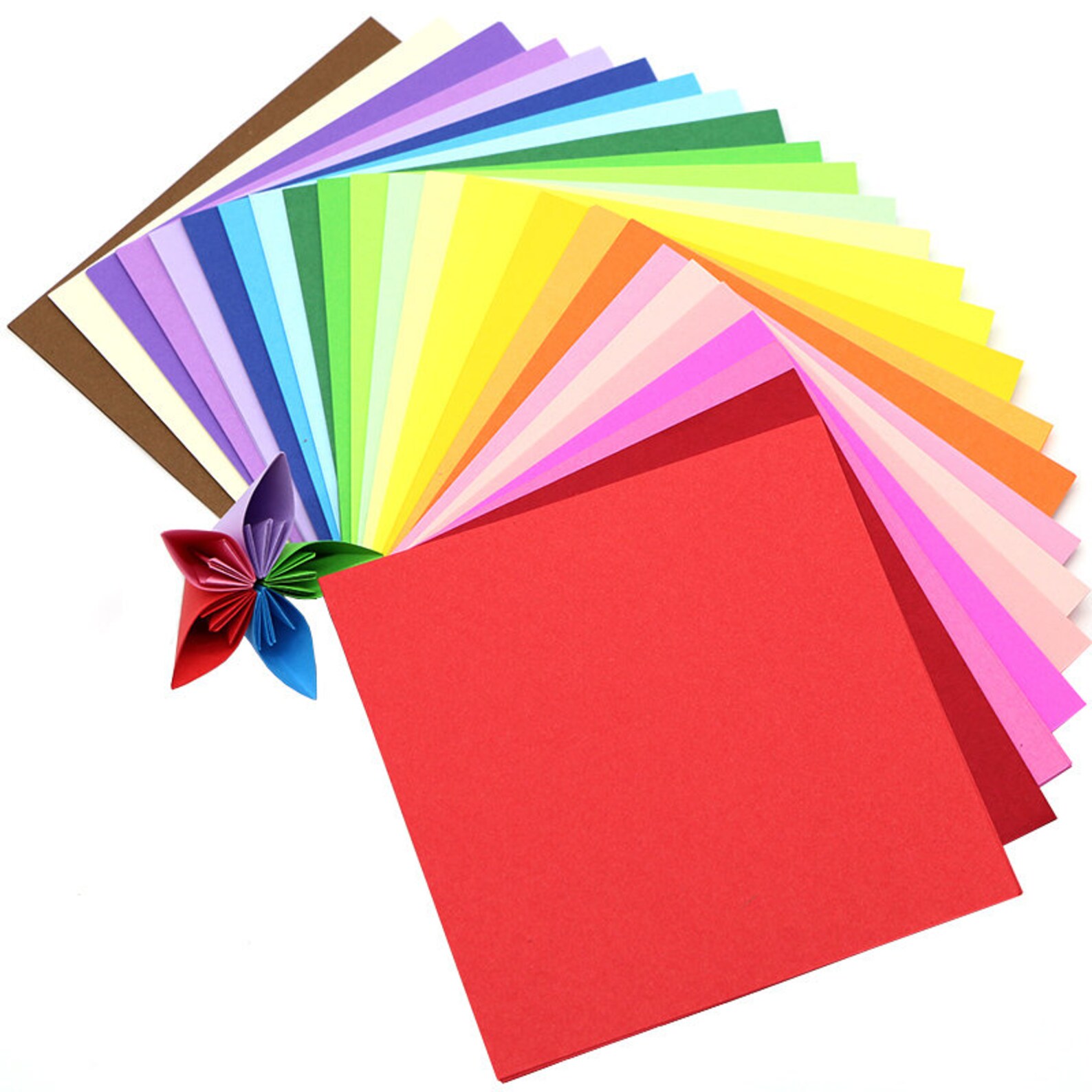 25 Colors Rainbow Origami Square Paper Pack for Origami Paper Etsy