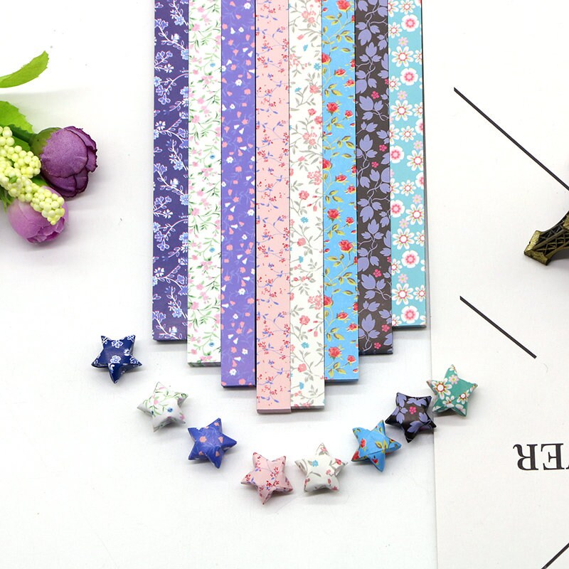 Origami Lucky Star Paper Strips Romantic Floral Mixed Designs Etsy