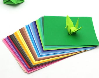 50 Colors Rainbow Origami Square Paper Pack for Origami Paper Project - 50 Sheets Multiple Size