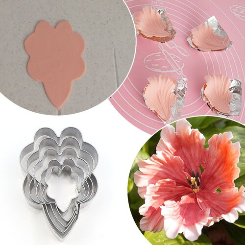 5 Size of Parrot Tulip Petal Cutter Set Flower Cutters Cake Decorating Gumpaste Flower