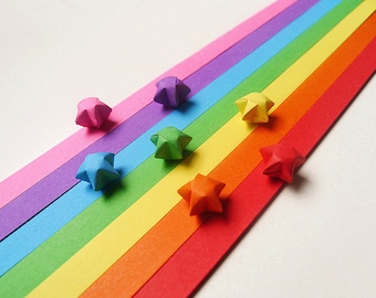 Origami Lucky Star Papierstreifen Rainbow Multicolor DIY - Packung mit 100 Streifen
