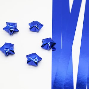 Sapphire Blue Origami Lucky Star Paper Strips Star Folding DIY - Pack of 90 Strips image 1