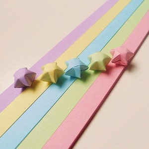 Pastel Mixed Origami Lucky Star Paper Strips Baby Shower - Pack of 100 Strips