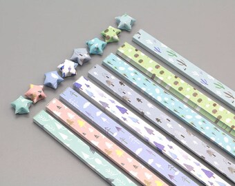 Origami Lucky Star Paper Strips Romantic Floral Mixed Designs Star ...