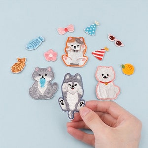 3 stuks van katten puppy geborduurde patches kitten sticker zelfklevende patch applique schoenen rugzak decoreren kleding accessoire