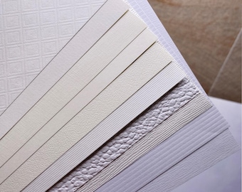 50 Sheets Embossed White Pattern Paper Scrapbooking Ephemera Pack