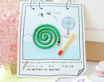 Mosquito Coils and Match Embroidered Patches Self Adhesive Patch Applique Shoes Backpack Decorating Clothes Accessory