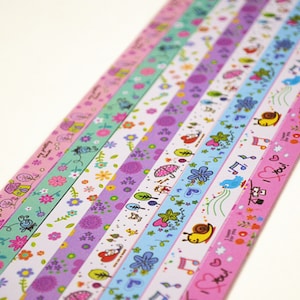 Flower and Bees Origami Lucky Star Paper Strips Star Folding DIY - Pack of 120 Strips