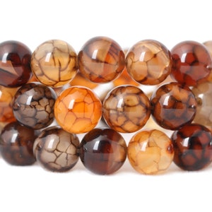 Natural Dragon Vein Crackle Agate Round Beads 6mm 8mm 10mm Gemstone Beads Semi-precious Jewelry Making