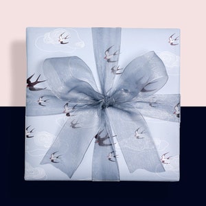 Papier d’emballage d’hirondelle, enveloppement de cadeau de mariage, feuilles d’emballage d’oiseau, enveloppement de cadeau de vacances, papier d’artisanat