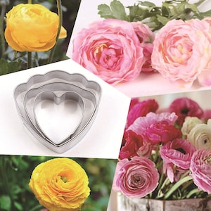 3 Size of Ranunculus Petal Cutter Set Flower Cutters Cake Decorating Gumpaste Flower