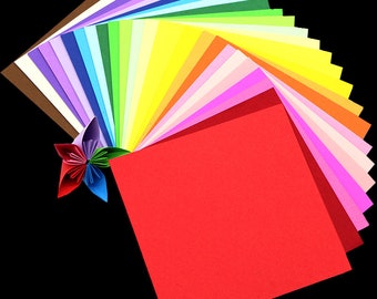 25 Colors Rainbow Origami Square Paper Pack for Origami Paper Project - 100 Sheets Choose Your Own Size