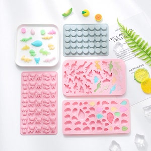 Cute Gummy Mold Waterdrop Dinosaur Puppy Circular Ice Lattice Candy Mold Chocolate Mold Clay Mold Pudding Jelly Molds