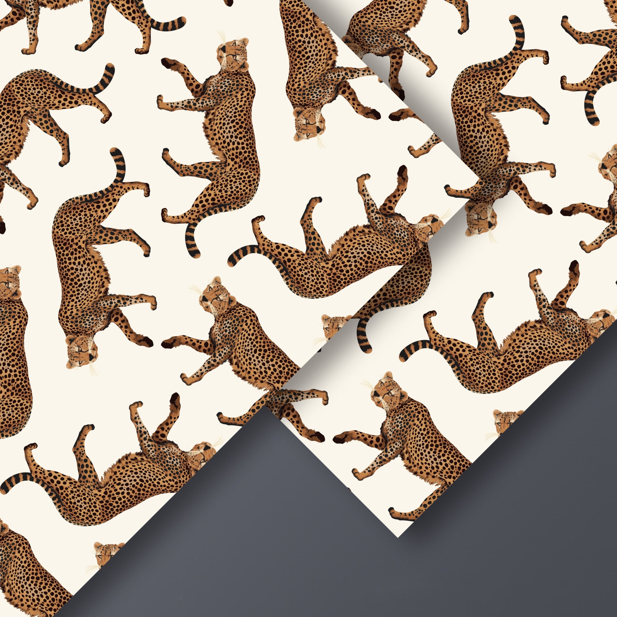 Wild Leopard Wrapping PaperBirthday Gift WrapCute Animal Etsy