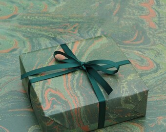 Dark Green Marble Wrapping Paper,Birthday Gift Wrap,Marble Painting Wrap,Holiday Gift Wrap