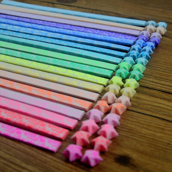 Holographic Glitter Origami Lucky Star Paper Strips Star Folding