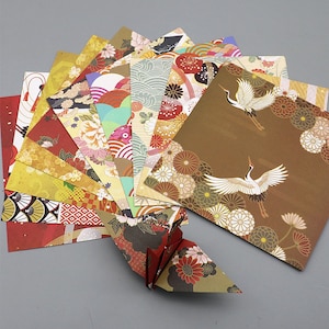 60 Sheets Double Sided Japanse Style Origami Square Paper Pack For Origami Paper Project - 15cm x 15cm Assorted Design Background Paper