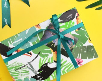 Tropical Toucan Wrapping Paper,Birthday Gift Wrap,Bird Wrapping Sheet,Holiday Gift Wrap,Craft Paper