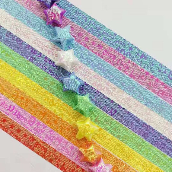 Pearlescent Secret Message Origami Lucky Star Paper Strips Star