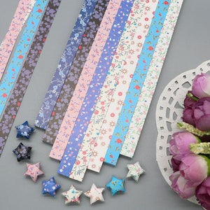 Origami Lucky Star Paper Strips Romantic Floral Mixed Designs Star ...