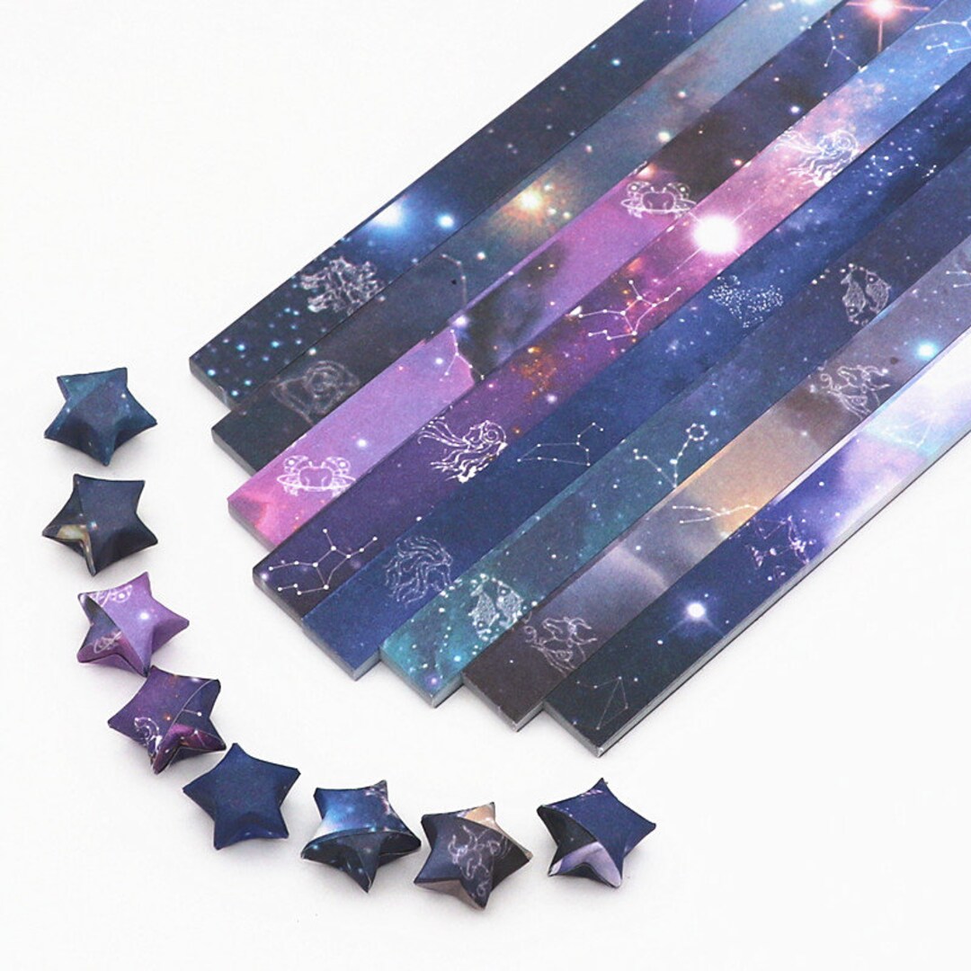 80pcs Funny Origami Lucky Star Paper Strips Folding Paper Ribbons Colors  J-LU