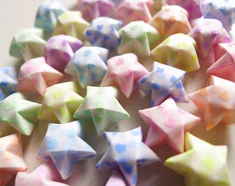 Estrellas de origami con forma de corazón luminosas y dulces: caja de regalo para suministros de fiesta que brilla en la oscuridad de varios colores para decoración del hogar