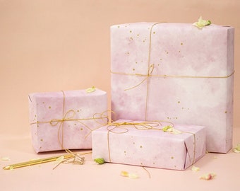 Papier cadeau rose, papier cadeau d'anniversaire, papier artisanal, emballage cadeau mariage