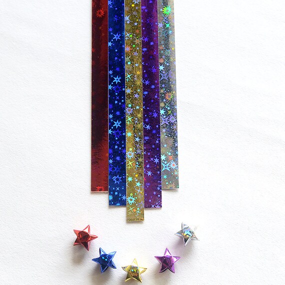 Hologram Gem Stone Origami Lucky Star Paper Strips Star Folding Pack of 90  Strips 