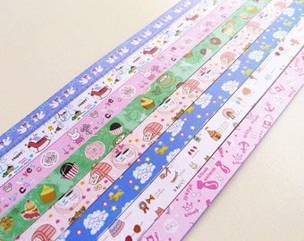 Origami Lucky Star Paper Strips Cartoon Mixed Star Folding DIY - Pack of 120 Strips
