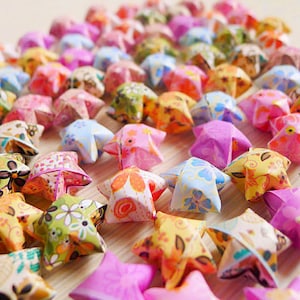 Flower Mixed Origami Lucky Stars-Floral Wishing Stars Party Supply Home Decor Gift Fillers Embellishment