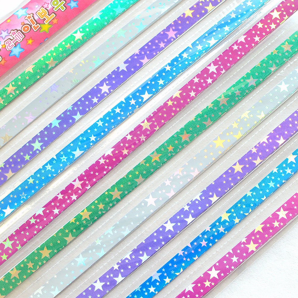 Hearts Vellum Glow in the Dark Origami Lucky Star Paper Strips