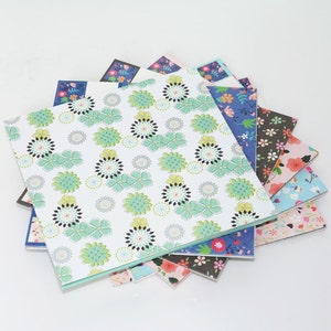 24 Sheets Gorgeous Floral Origami Square Paper Pack for Origami Paper Project - 15cm x 15cm
