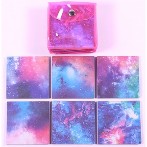 260 Sheets Small Size Galaxy Origami Square Paper Pack For Origami Paper Project - 6.3cm x 6.3cm Universe Background Paper