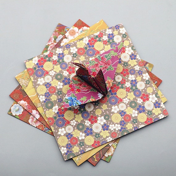 60 Sheets Double Sided Retro Flower Origami Square Paper